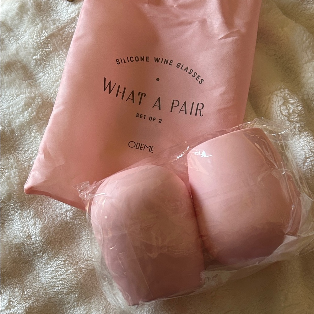 Odeme Blush Silicone Wine Glass Duo